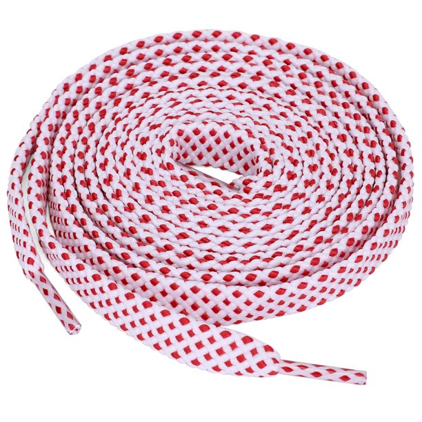 INSPIRE CHIC Cordones de Zapatos Unisex de Doble Capa Huecos para Zapatillas 120 cm/47.2" Blanco-Rojo