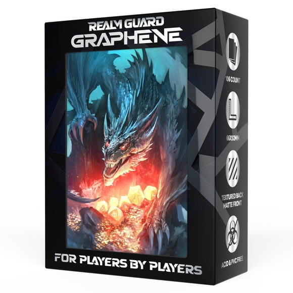 Realm Guard Graphene - Paquete de 100 fundas texturizadas mate para TCG/MTG (D20 Guardian)