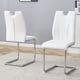 thumbnail image 1 of White PU Dining Chair Set.Uniquely designed white dining chairs. PU material, paired with silver metal chair legs. Suitable for offices, restaurants, kitchens, conference rooms, etc.(Set of 2), 1 of 3