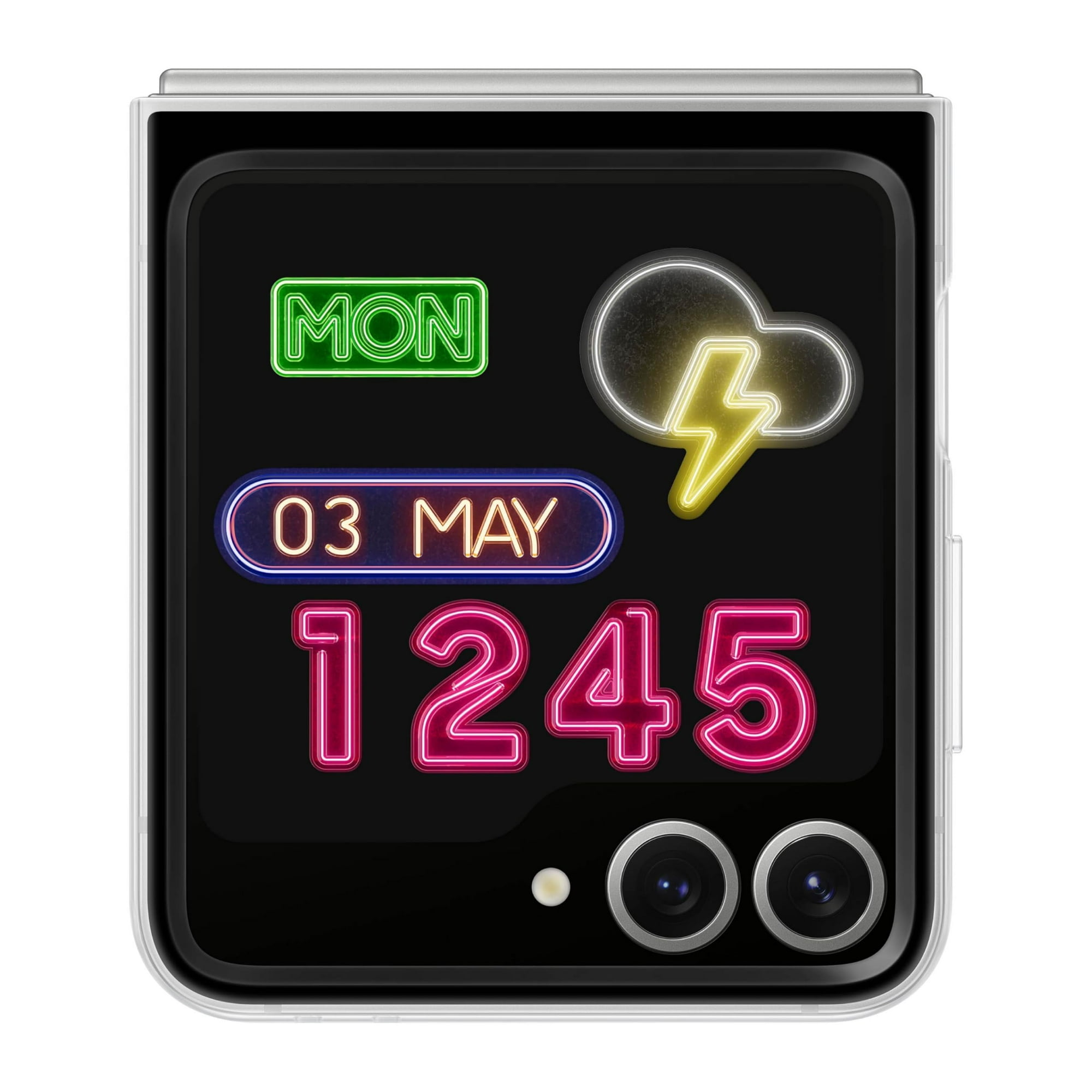 Funda Para Teléfono Samsung Galaxy Z Flip 6 Flipsuit Con Luces Led De Color Gris