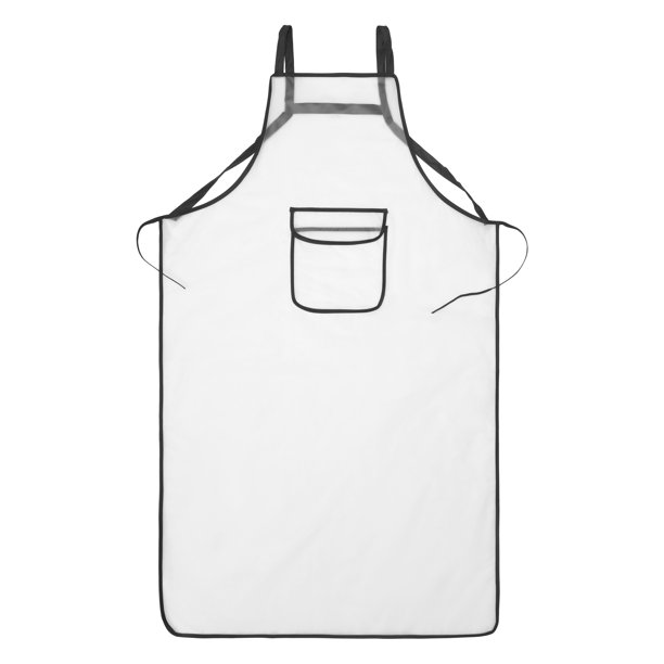 Delantales REGALWOVEN para mujeres con bolsillos, delantal de cocina impermeable, delantal de cintura larga, delantales de TPU para el hogar y la cocina 27.4x45.3 pulgadas Largo - Blanco