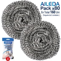Set 2 Virutilla Aileda Esponja De Acero Para Olla Y Cocina （En Total 160 Unidades）