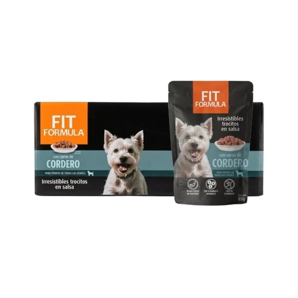 Caja Sachet Perros Fit Formula Con Carne De Cordero 24 Un.