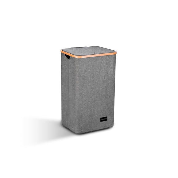 Venhoouse Cesta Canasto Ropa Sucia Plegable Borde Bambú 100l Gris