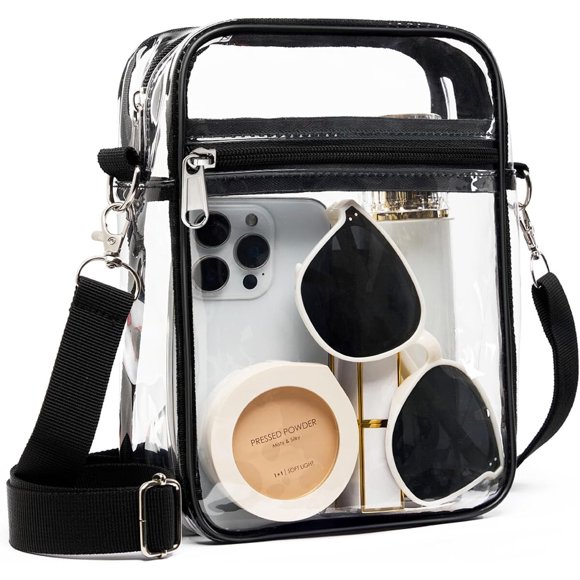 Fibrdoo Clear Bag for Stadium Events Transparent Crossbody Purse