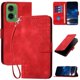 thumbnail image 1 of Funda Flip Premium Fibra de Carbono para Motorola MOTO G35 con Soporte y Cierre Rojo, 1 of 6