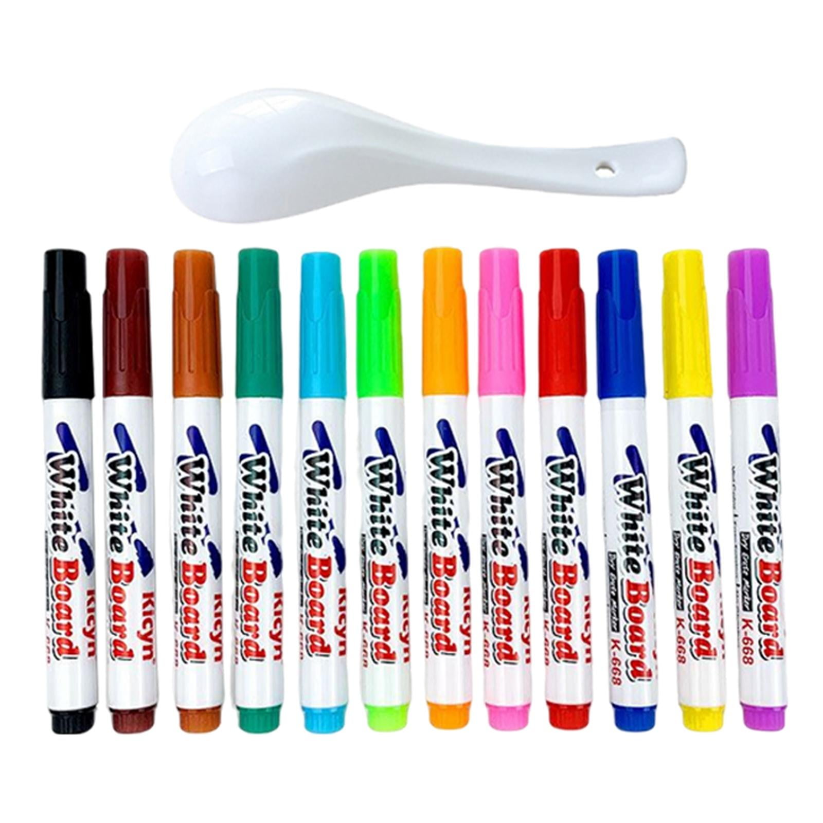 Bothyi - Pluma De Pintura Flotante De Agua, Marcadores De Pizarra Para El Hogar, Niños, Adultos, Oficina, 12 Colores