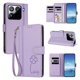 thumbnail image 2 of Funda Cartera Trébol para Xiaomi 15 Pro con Ranuras Tarjetas y Carga Inalámbrica Morado claro, 2 of 6