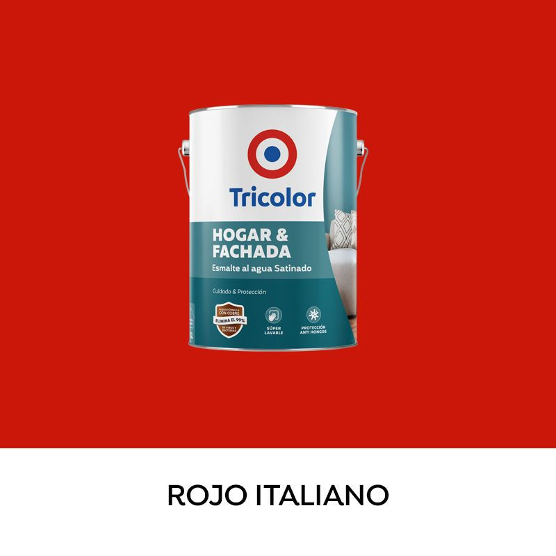 Tricolor - Esmalte Al Agua Satinado Rojo Italiano 1 Gl