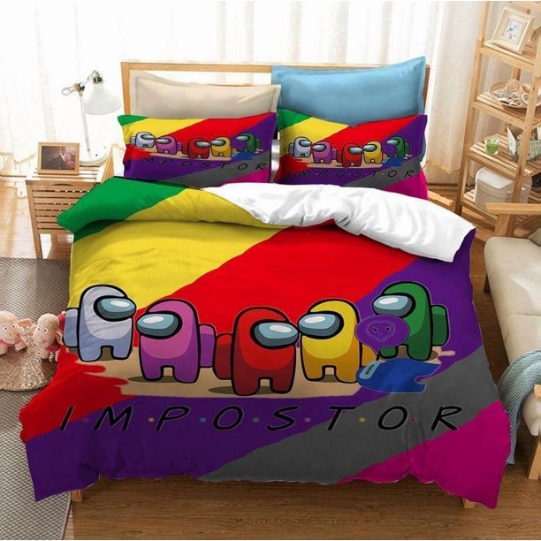 Cute Cartoon Trust No One Lettering Quilt Duvet Cover Set Bed Linen3-Piece Bedding Set