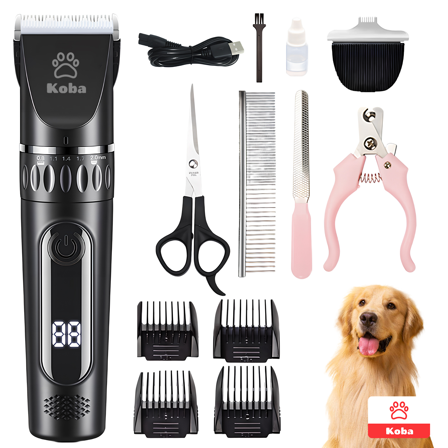 Koba - 13 En 1 Kit De Maquina Corta Pelo Inalambrica Mascota Perro
