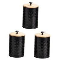 Bothyi - Juego De 3 Recipientes Para Café, Té, Azúcar, Cocina, Para Té, Dulces, Harina, Color Negro