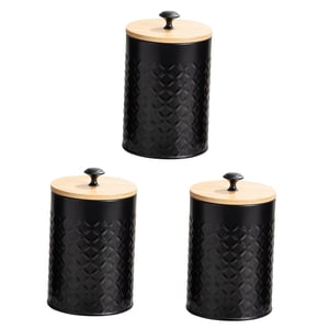 Bothyi - Juego De 3 Recipientes Para Café, Té, Azúcar, Cocina, Para Té, Dulces, Harina, Color Negro