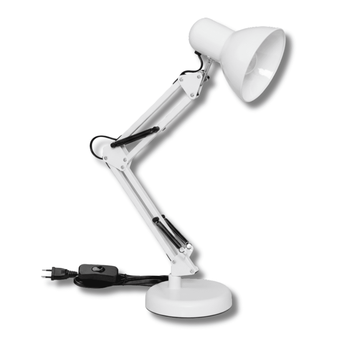 Genérico - Lámpara De Escritorio Blanco Metal Brazo Ajustable Soporte Dual