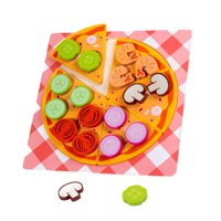 Magideal - Juego De Comida De Madera Para Niños Y Niñas, Accesorios De Cocina, Juguete De Cocina Para Niños En Edad Preescolar, Juguete De Aprendizaje Realista, Pizza