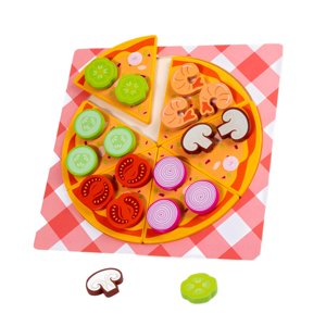Magideal - Juego De Comida De Madera Para Niños Y Niñas, Accesorios De Cocina, Juguete De Cocina Para Niños En Edad Preescolar, Juguete De Aprendizaje Realista, Pizza