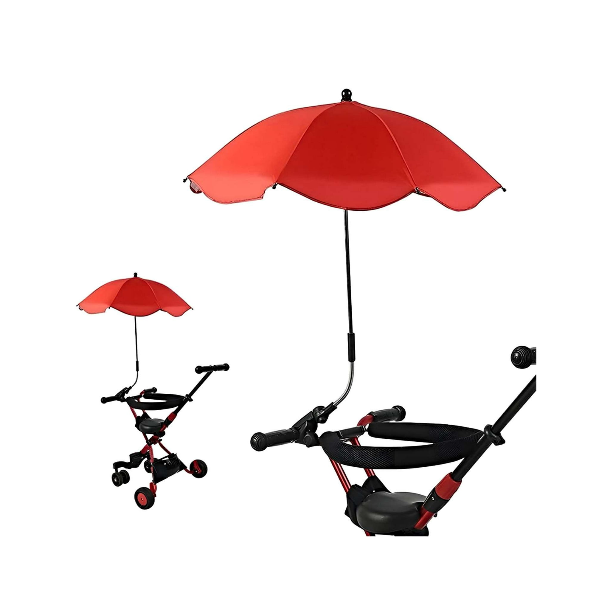 Bebesuni - Sombrilla Protectora Uv Para Cochecito De Bebé Rojo