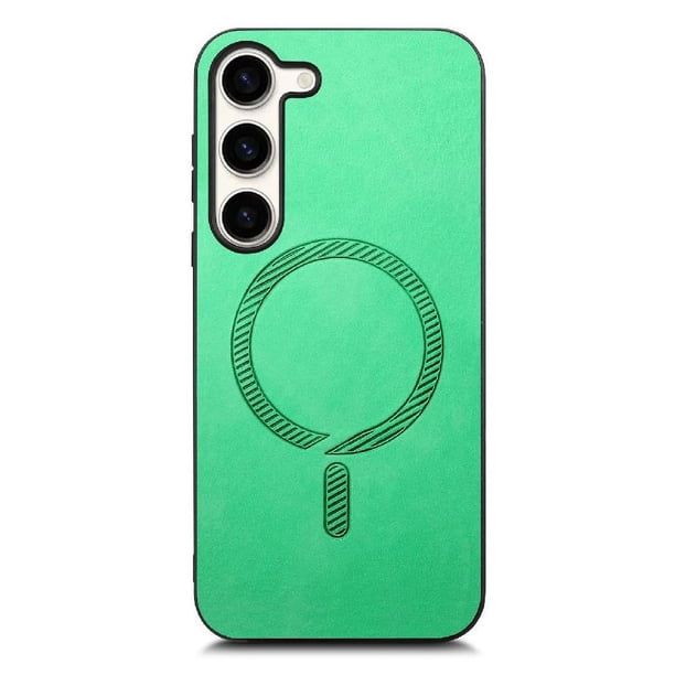 Magnetic Slim Case for Samsung Galaxy S23 Plus with Camera Guard & Anti-Scratch Back Green