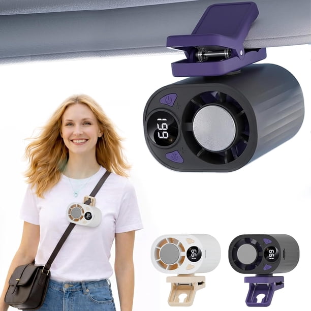 Ventilador clip coche LED 199 velocidades semi enfriamiento USB recargable coche trabajo