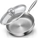 thumbnail image 1 of 12 Inch Pure Titanium Frying Pan with Lid, Hammered Uncoated, 1 of 3