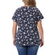 thumbnail image 3 of Agnes Orinda Blusas de Talla Grande para Mujeres Estampado Floral Manga Corta Cuello Redondo Suelto Casual Básico Camiseta 4X Azul Marino, 3 of 6