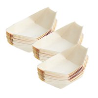 Bothyi - Bandejas Desechables Para Servir Barcos De Madera, Contenedor De Comida Para Bodas, Multiusos, 8,5 Cm X 5,5 Cm, 50 Uds.