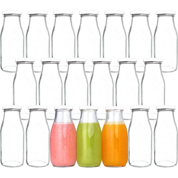 Botellas de vidrio QAPPDA, 350 ml, vintage, con tapas, juego de 20