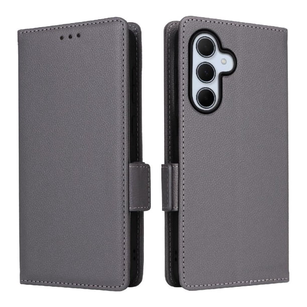 Funda Cartera para Samsung Galaxy A36 5G Tapa Flip con Ranuras y Soporte Gris