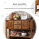 thumbnail image 3 of 48'' Solid Wood Sideboard Console Table with 2 Drawers and Cabinets and Bottom Shelf, Retro Style Storage Dining Buffet Server Cabinet for Living Room Kitchen Dining Room(Brown), 3 of 3