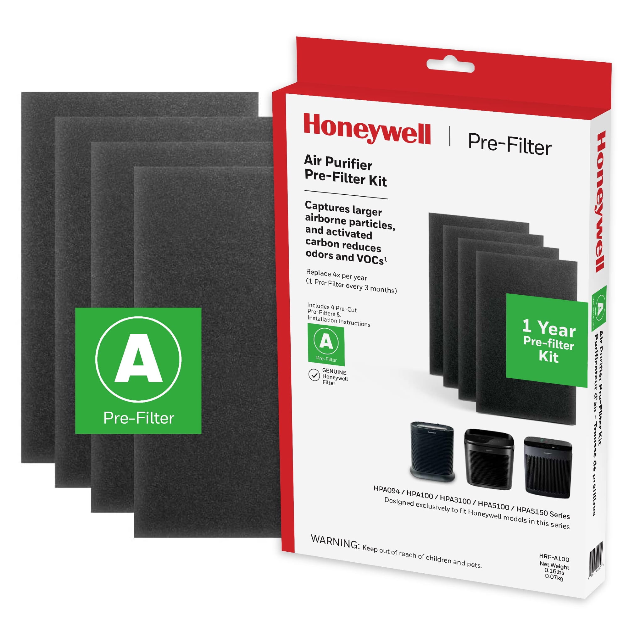 Paquete De 4 Filtros Para Purificador De Aire Honeywell Hrf-a100