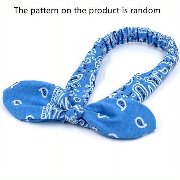 Boho Paisley Headband - Soft and Stretchy Elastic Hair Accessory with Vintage Bowknot