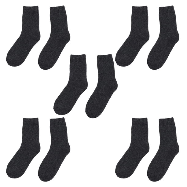 5 pares de calcetines de lana gruesos, térmicos, para senderismo, botas de invierno cálidas, calcetines gruesos, suaves y acogedores para clima frío.