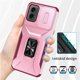 thumbnail image 3 of Funda Armada para Motorola Moto G 5G 2024 con Tapa Deslizante y Soporte Magnético Giratorio Rosa, 3 of 5