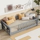 thumbnail image 2 of Twin size Floor Platform Bed with Built-in Book Rack,Grey(Old Sku W504P143306), 2 of 3