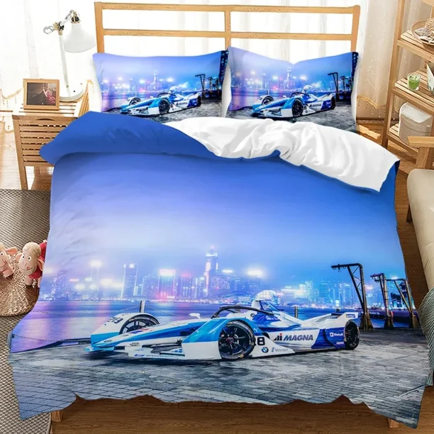 Race Car Extreme Sports Cool Car Sports Bedding Set Boys Girls Twin Queen Size Duvet Cover Pillowcase Bed Kids Adult
