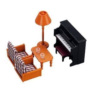 Magideal - Piano Sofá Lámpara De Mesa Niños Juguete De Simulación Mini Escena Diy Modelo 1/12 Juguete Para Juego De Imitación Accesorios De Fotografía Artesanía
