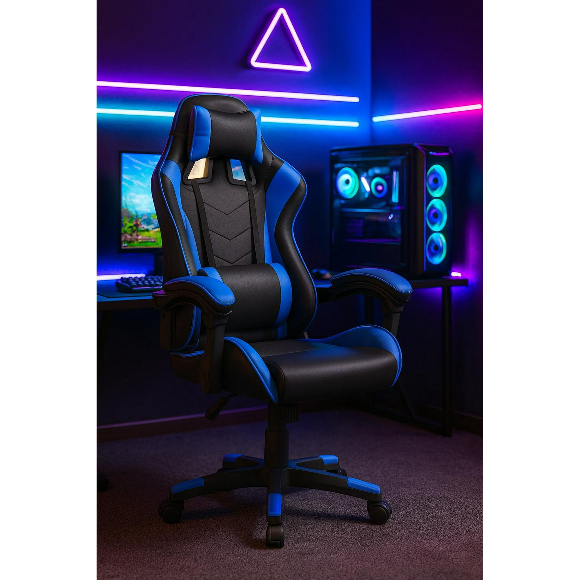 Cosas Casa - Silla Gamer De Escritorio Reclinable Color Azul Azul