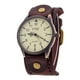 thumbnail image 1 of Reloj De Pulsera Vintage Cuero De PU Correa Ancha De Cuero Para Hombres Cómodo Café Oscuro, 1 of 3
