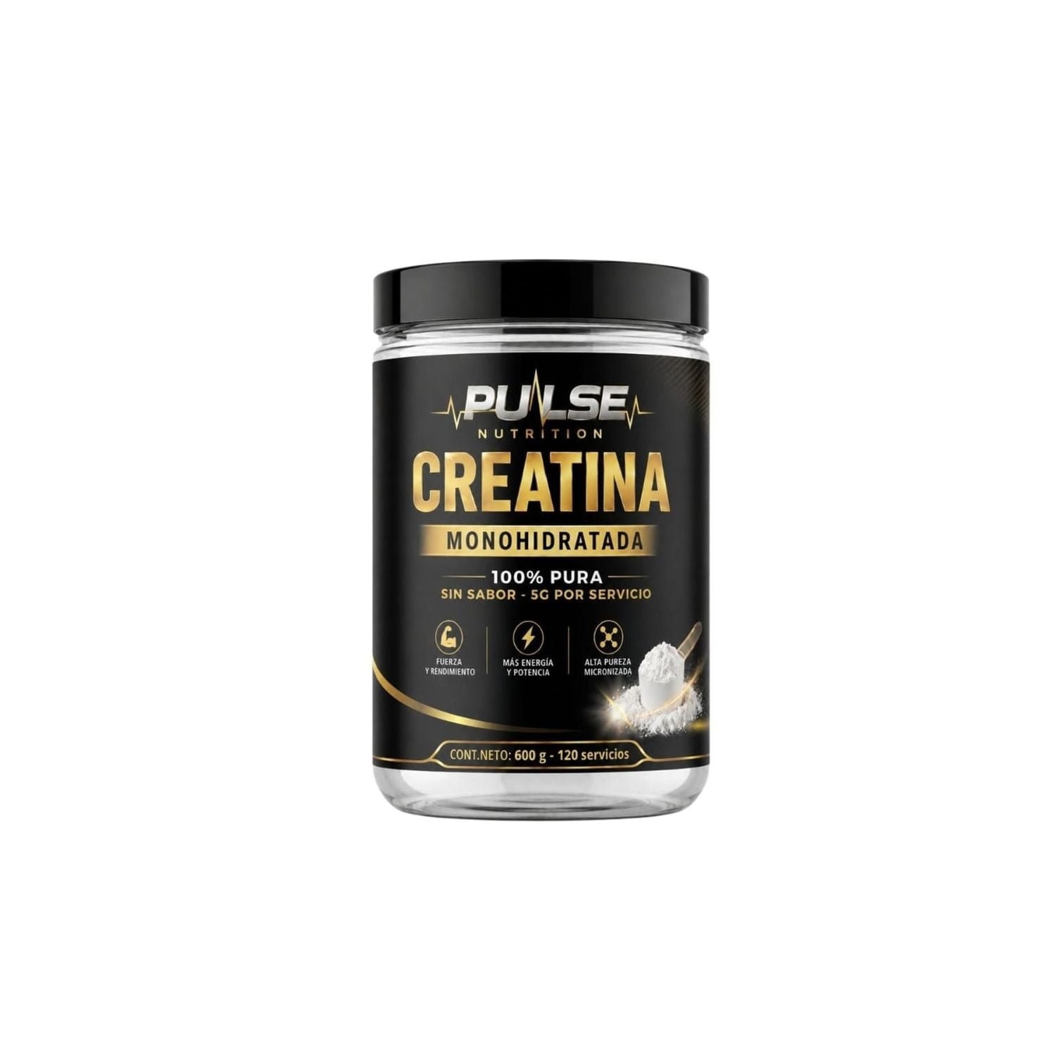 Creatina Monohidratada 600gr Sin Sabor - Pulse Nutrition