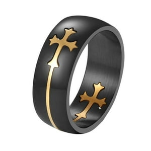 Genérico - Anillo Cruzado Para Hombre Regalos Cristianos Para Hombre Anillo Religioso Para Bautismo 8