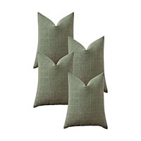 Genérico - Pack De 4 Fundas De Cojin Jacquard Cuadrille 45X45 Cm Verde