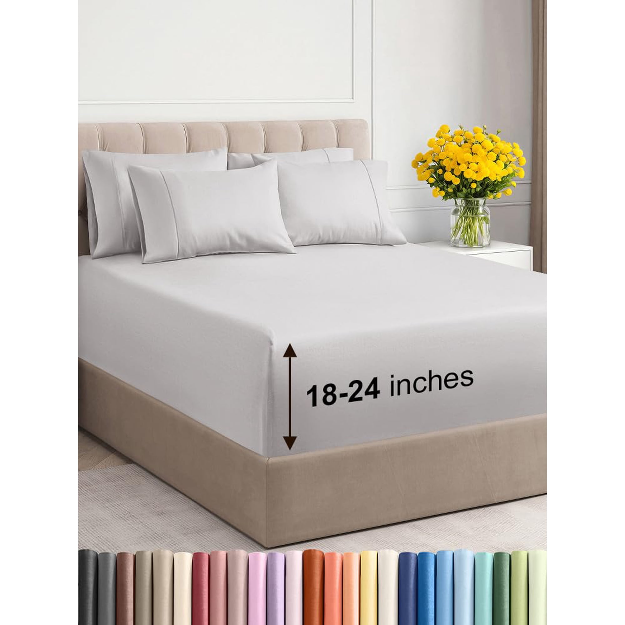 Juego De Sábanas Cgk Unlimited Extra Deep Queen French Grey