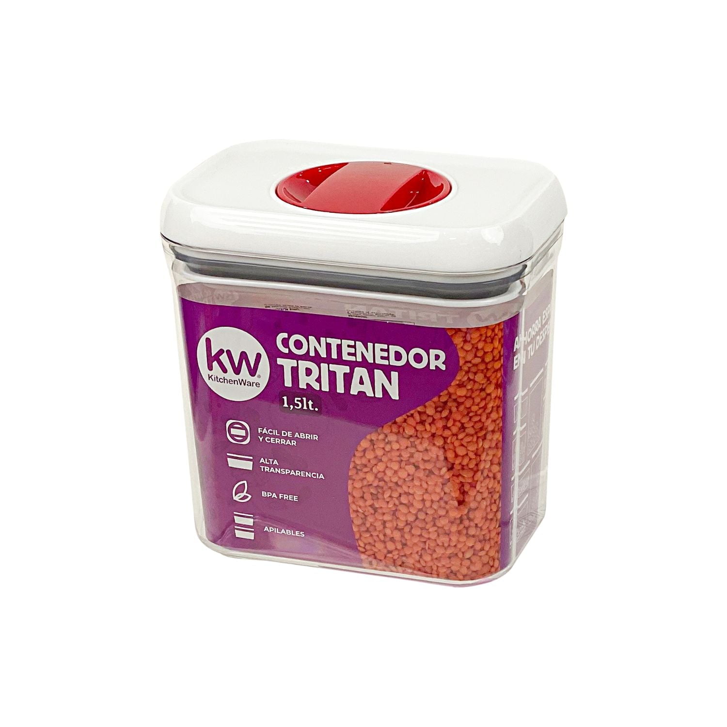 Contenedor Hermético Rectangular 1,5 Lt Tritan - Kitchenware