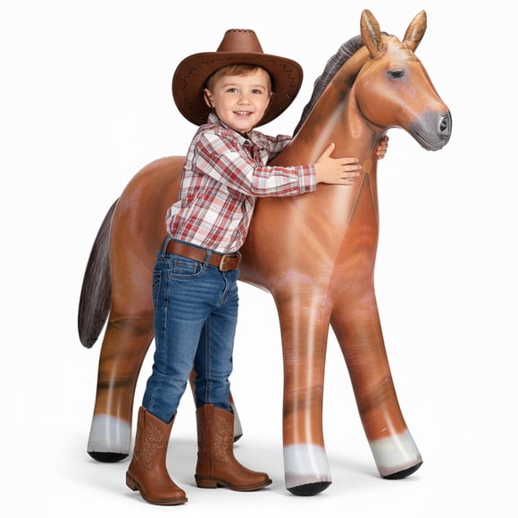Caballo inflable marrón de 94 cm KiddieLoot