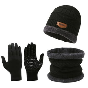 Malltradecl - 3 Pza Gorro Bufanda Guantes Cuello Invierno Para Frío Unisex