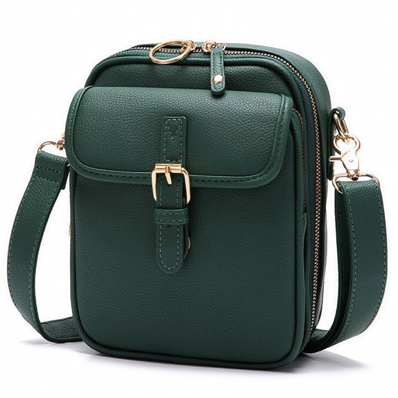 Bolso bandolera Pelimoo 16x7x20 cm Cuero vegano Verde