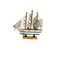 Decostilo - Adorno: Barco Velero De Madera 15Cm