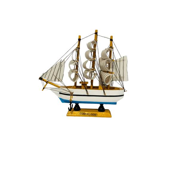 Adorno: Barco Velero De Madera 15cm