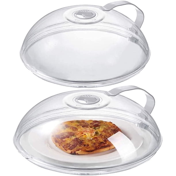 Funda antisalpicaduras para microondas, paquete de 2, transparente con orificios de ventilación