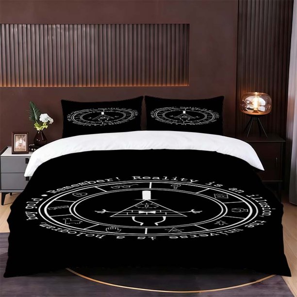 Bill Chaos Symbol Art Themed Bedding Set Including Duvet Cover And Pillowcases. Soft And Comfortable